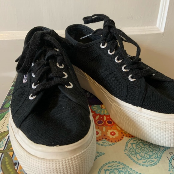 Black Superga Platforms - Picture 6 of 9